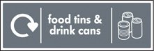 WRAP Recycling Sign - Food tins & drink cans