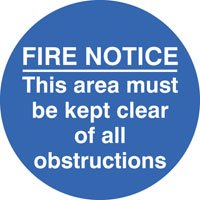 Fire notice this area etc... floor graphic 400mm dia