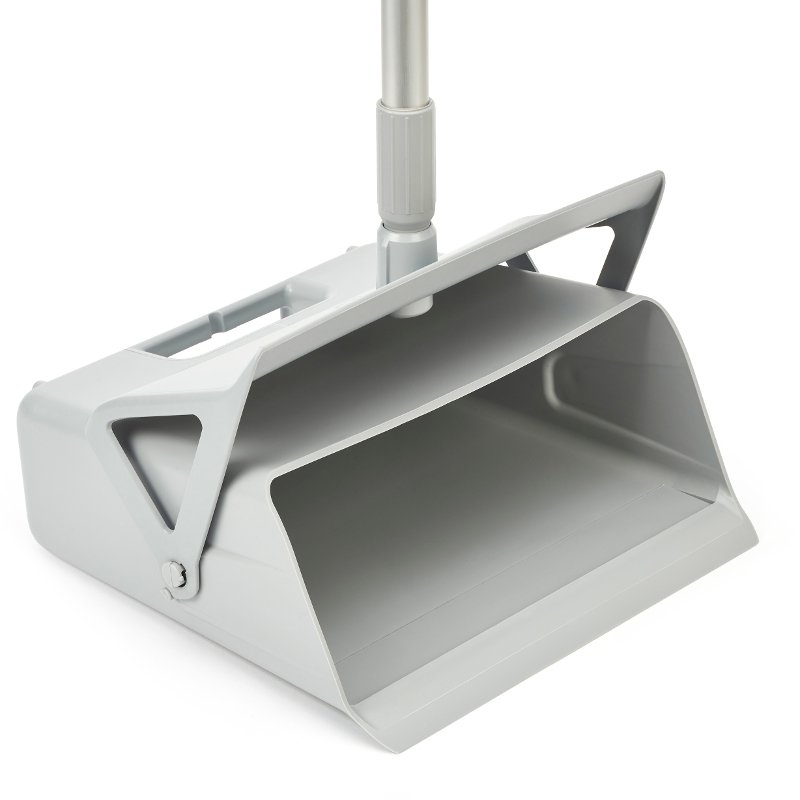 Foodgrade lobby pan - heavy duty, c/w. 800mm handle, 310mm wide, Grey