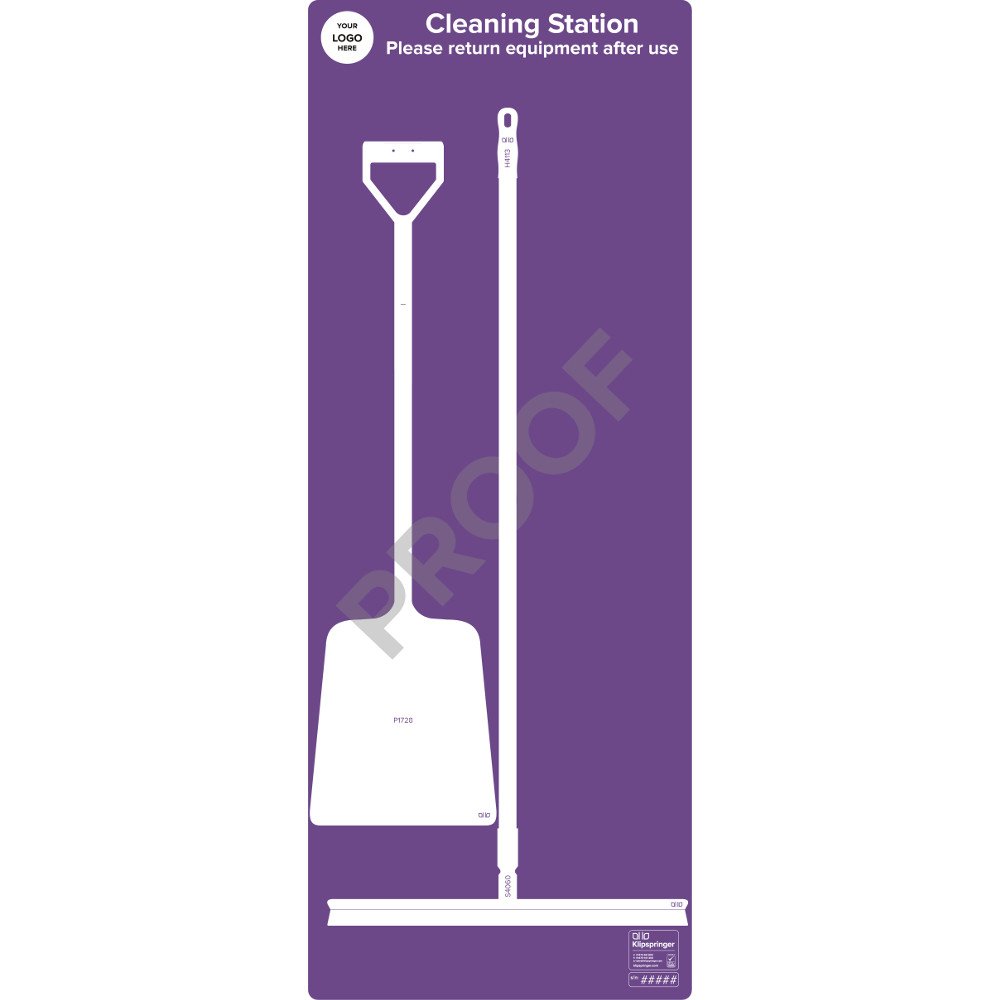 Cleaning Station with Shovel and Squeegee (with utensils) - Purple