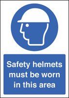 Safety helmet must be worn - A4 rp