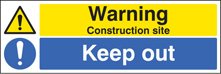 Warning construction site keep out