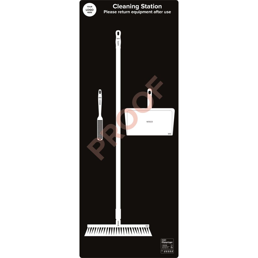 Floor Sweeping Station (with utensils) - Black