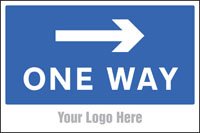 One way, arrow right, site saver sign 600x400mm