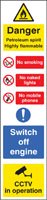Danger petroleum spirit (multi-message) 100x400mm