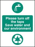 Please turn off the taps, save water and environment