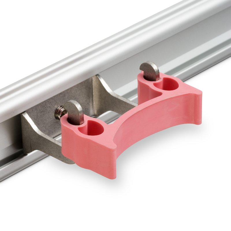 Stainless Steel Holder - For Wall Rail, Band Type 22/32 mm∅, Pink