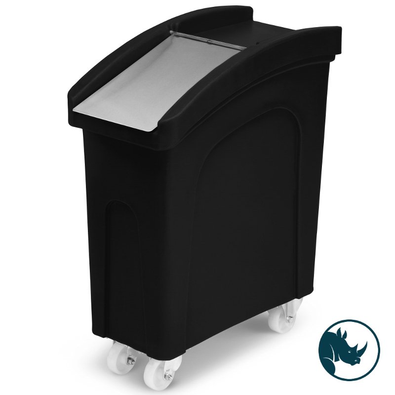 Ingredient dispensing truck - 65 ltr, stainless steel dispensing lid, black