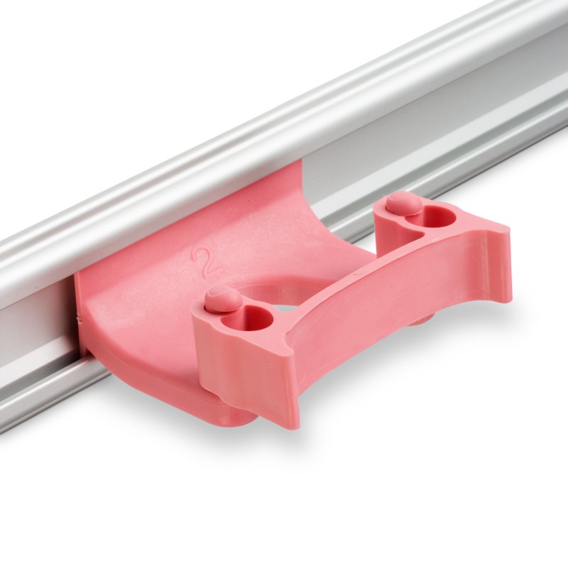 Holder - for wall rail, band type 28/38Ø, pink