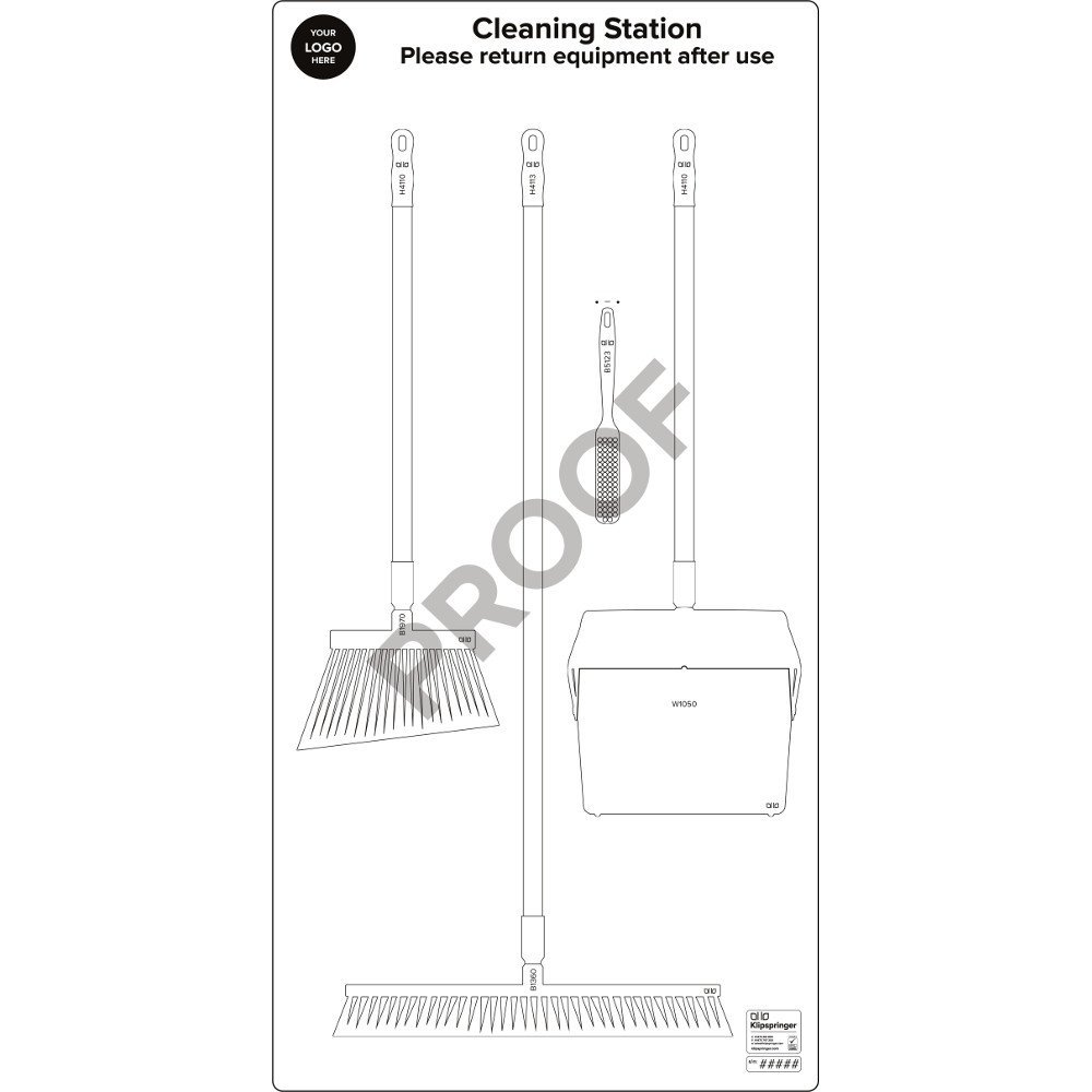 Floor Sweeping Station with Lobby Pan (with utensils) - White