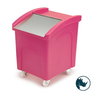 Ingredient dispensing truck - 140 ltr, stainless steel dispensing lid, pink