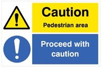 Caution pedestrian area proceed with caution floor graphic 600x4