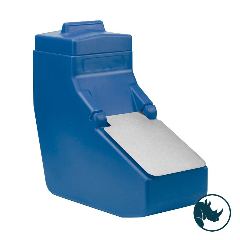 Ingredient dispensing bin - 15 Ltr, clear polycarbonate dispensing lid, blue