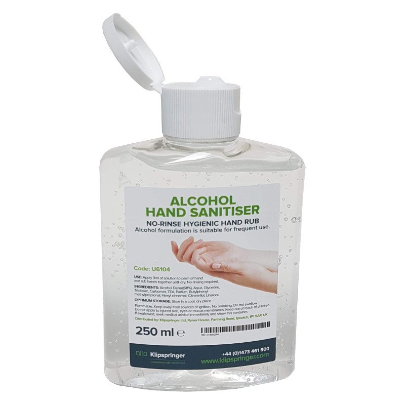 Antibacterial hand gel, flip top - 250ml