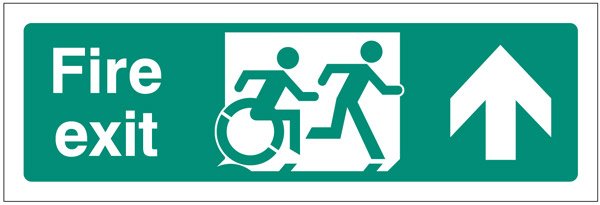 Disabled fire exit arrow up - inclusive design