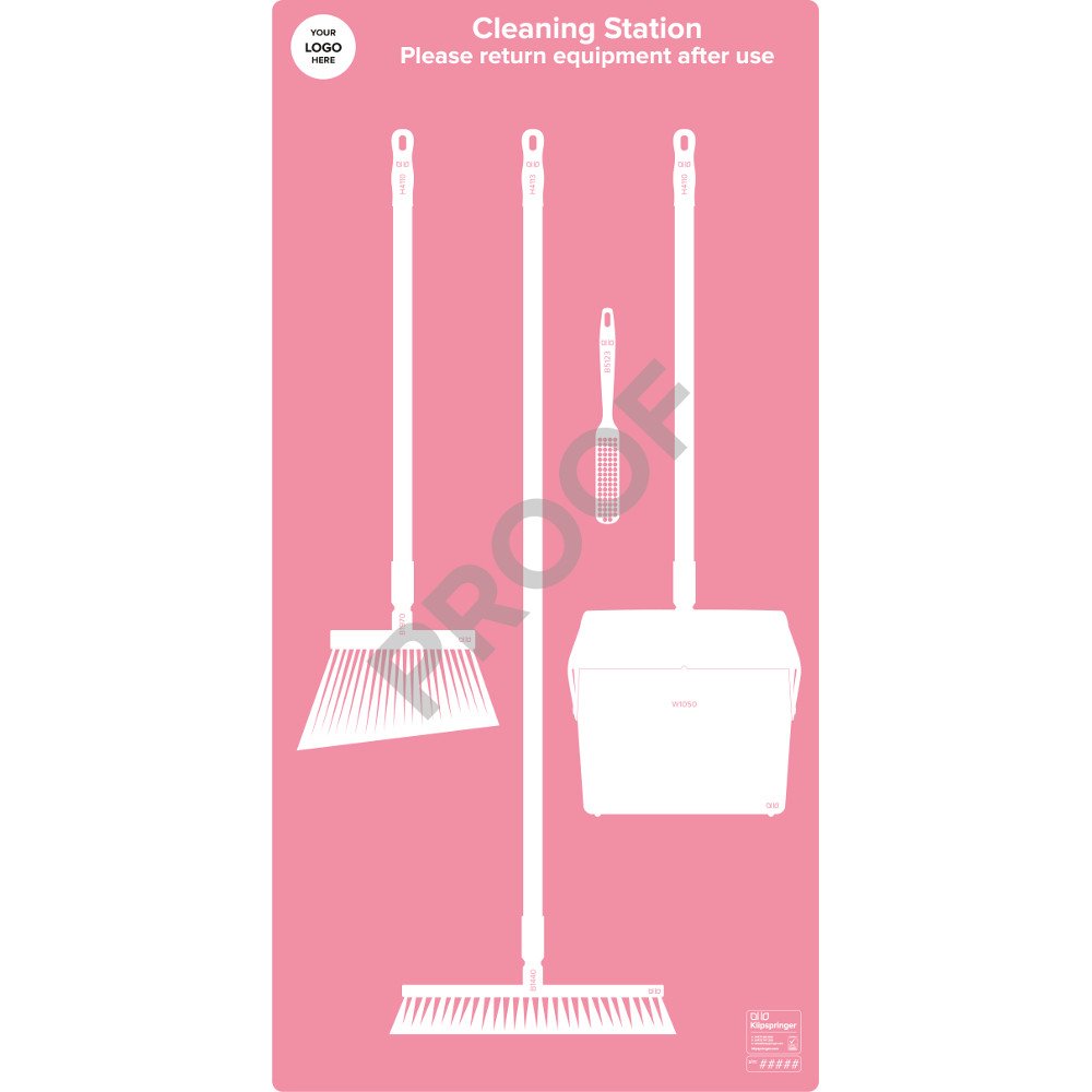 Floor Sweeping Station with Lobby Pan- Pink