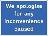 We apologise for any inconvenience caused