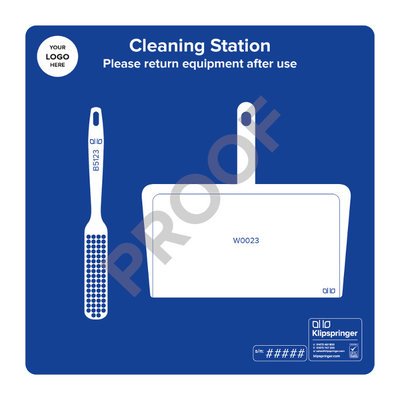 Cleaning Station with Dustpan and Brush- Blue
