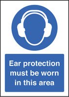 Ear protection must be worn - A5 sav