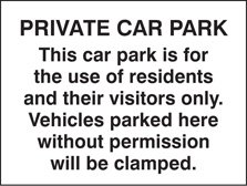 Private car park/residents/visitors only