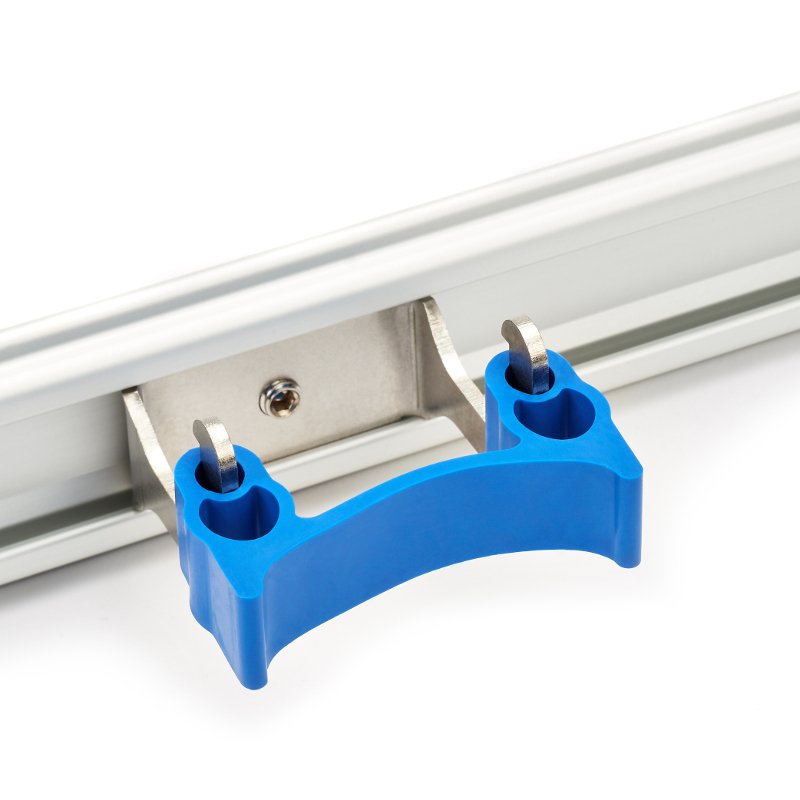 Stainless Steel Holder - For Wall Rail, Band Type 28/38 mm∅, Blue