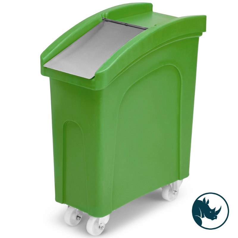 Ingredient dispensing truck - 65 ltr, stainless steel dispensing lid, green