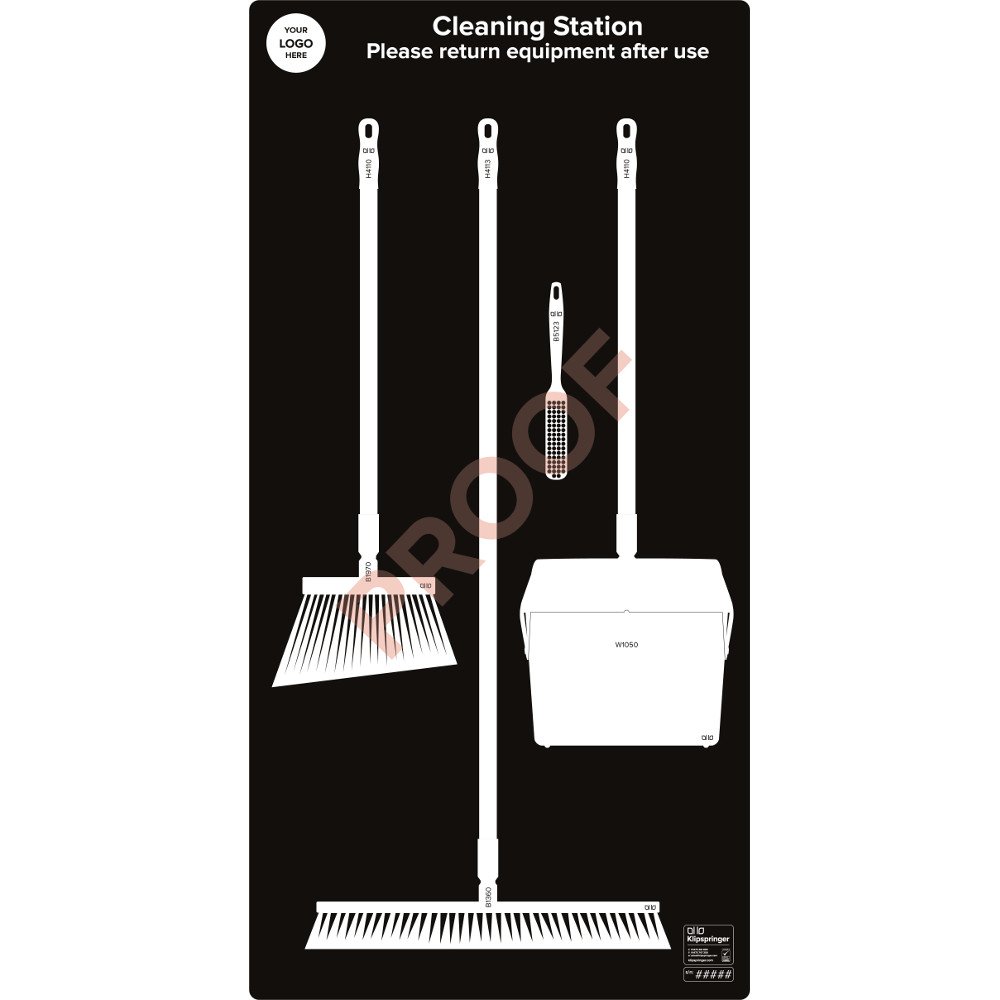 Floor Sweeping Station with Lobby Pan- Black