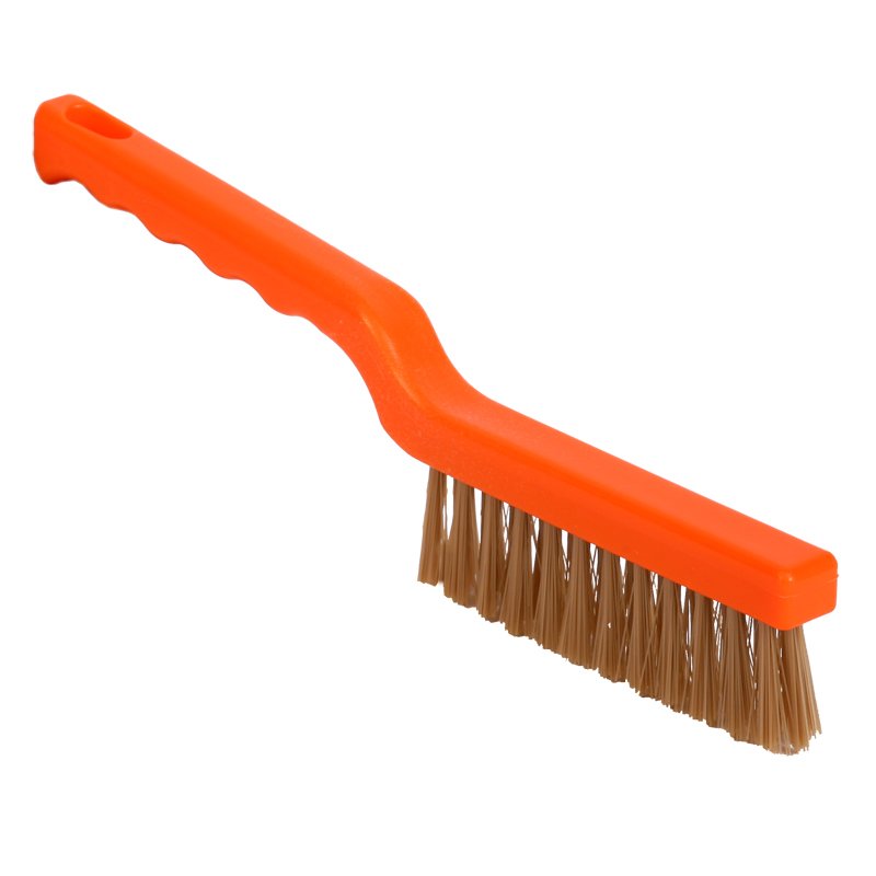 Short machine brush - high heat, stiff Peek bristle, 270mm, orange