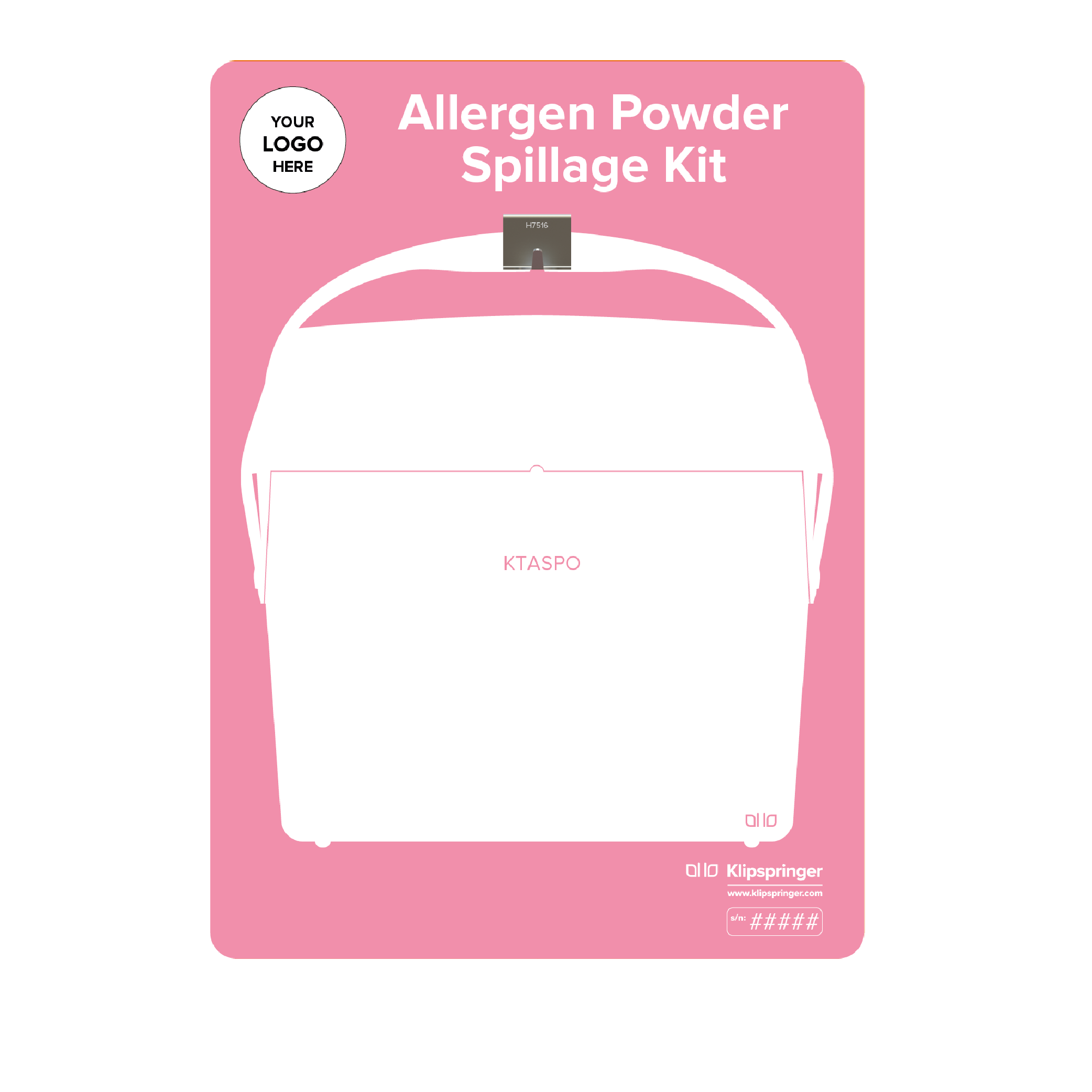 Allergen Spillage Powder Kit Shadow Board, Pink