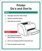 Printer - Do's & Dont's