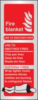 Fire blanket identification aluminium 75x200mm