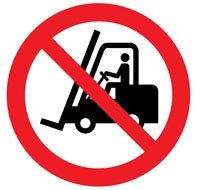 No forklifts symbol floor graphic 400mm dia