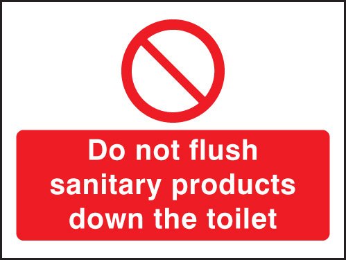 Do not flush sanitary products in toilet