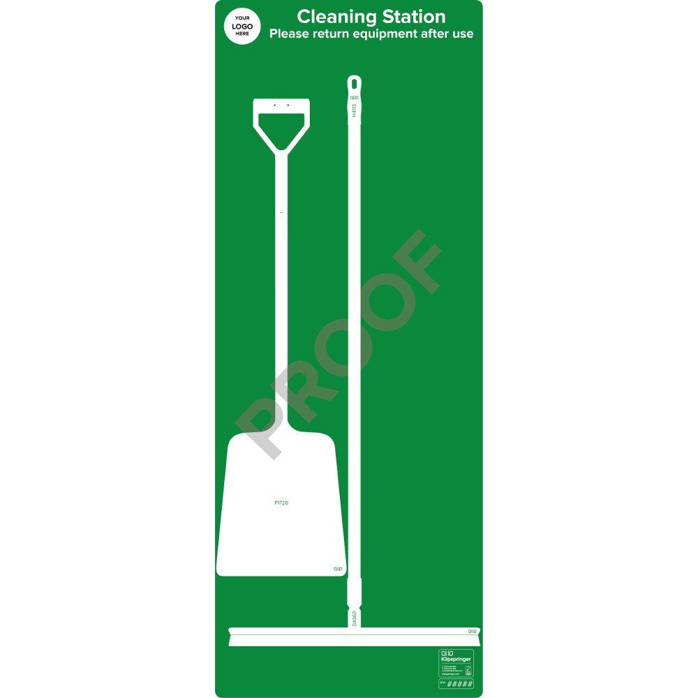 Cleaning Station with Shovel and Squeegee- Green