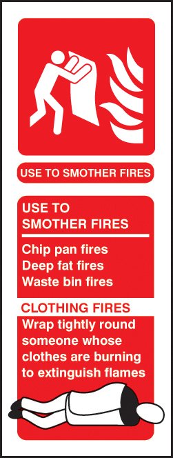 Fire blanket identification 75x200mm adhesive backed