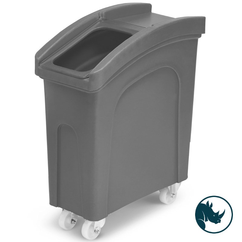 Ingredient dispensing truck - 65 ltr, clear polycarbonate dispensing lid, grey