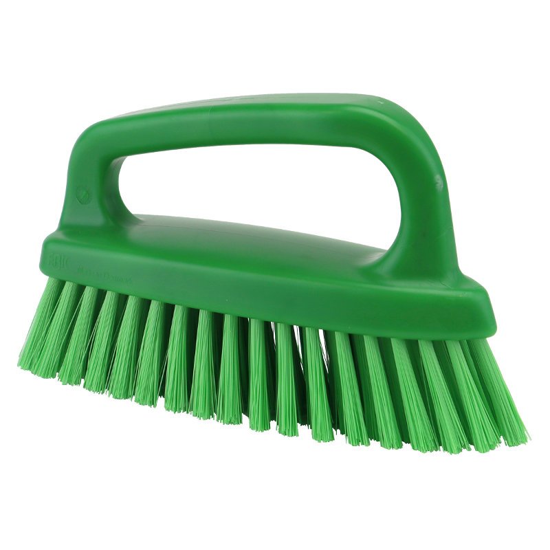 Hand Scrub with Handle and Pointed Nose for Detail Cleaning - Green