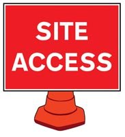 Site access reflective cone sign 600x450mm (cone not included)