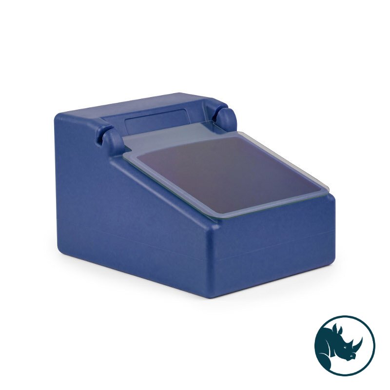 Ingredient dispensing bin - 8 Ltr, clear polycarbonate dispensing lid, blue