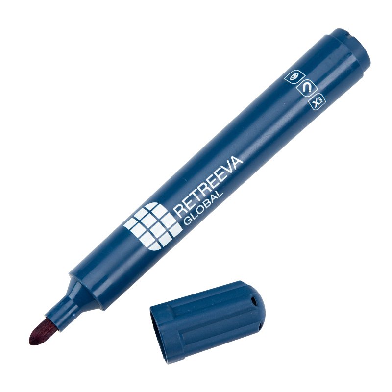 Detectable Dry Wipe Markers, Blue (x10)