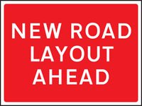 New road layout ahead 600x450mm Class RA1 zintec