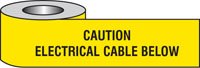 Caution electrical cable below underground tape