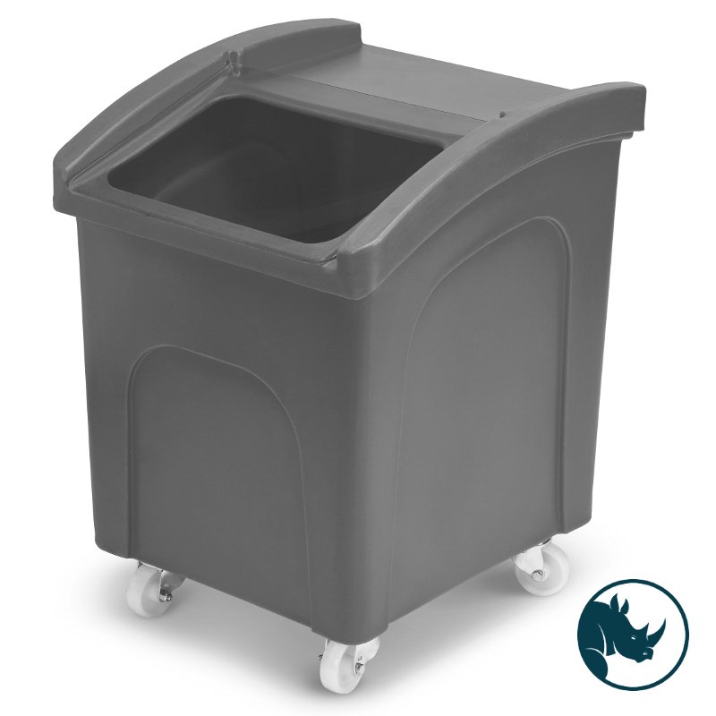 Ingredient dispensing truck - 140 ltr, clear polycarbonate dispensing lid, grey