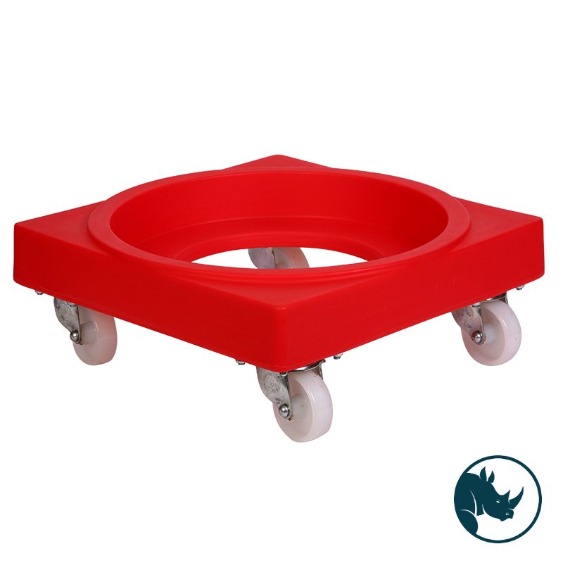 Interstacking bin dolly, red