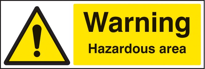 Warning hazardous area   Size: G (300x100mm)