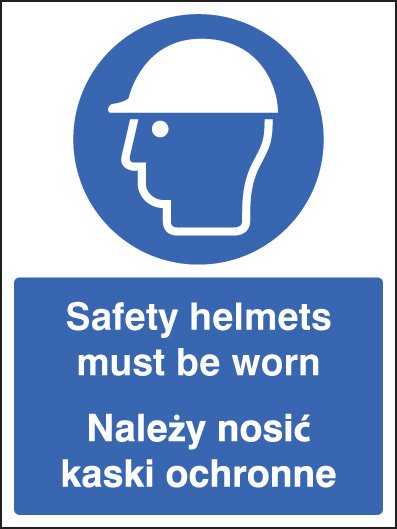 Safety helmets must be worn (English/polish)