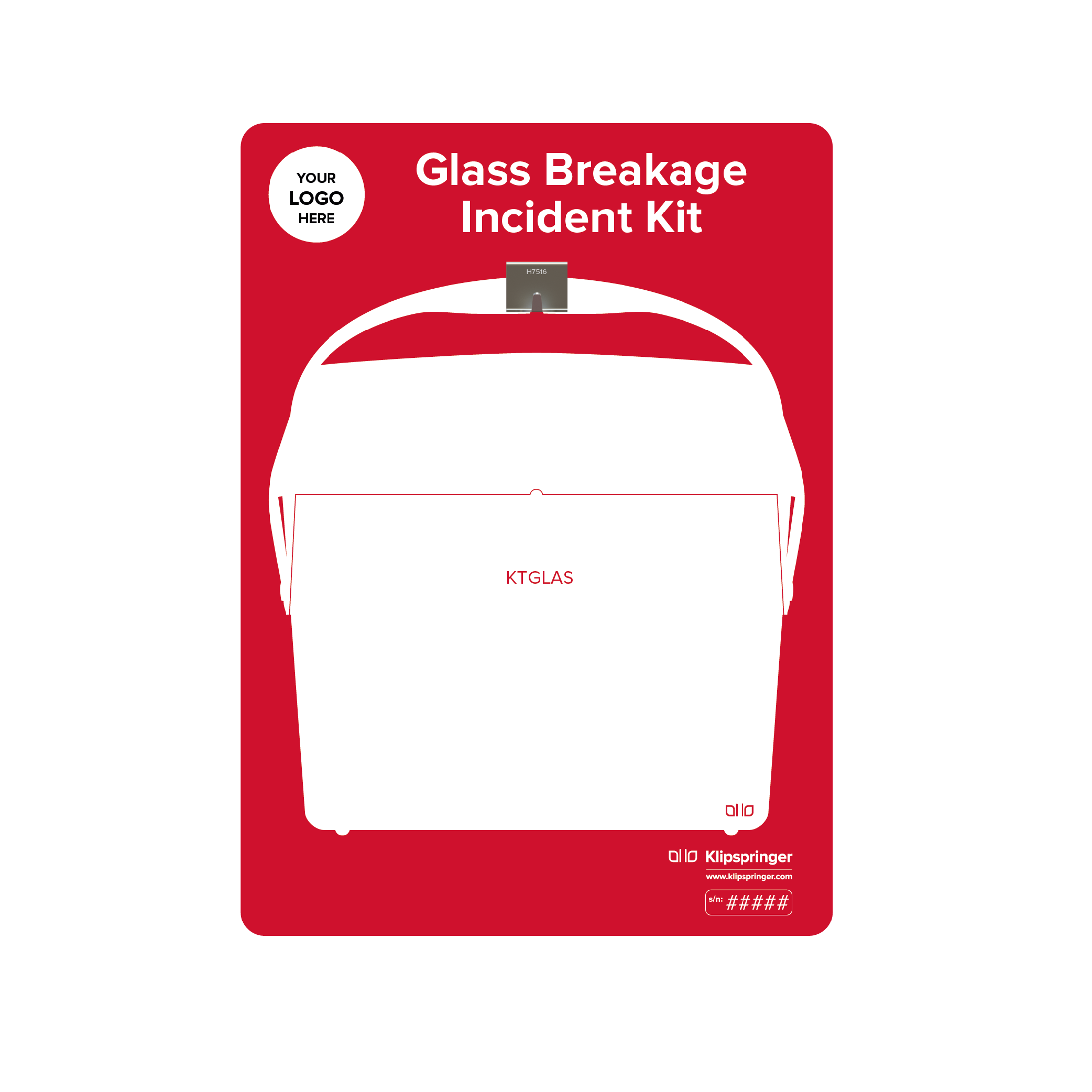 Glass Breakage Spillage Kit Shadow Board, Red