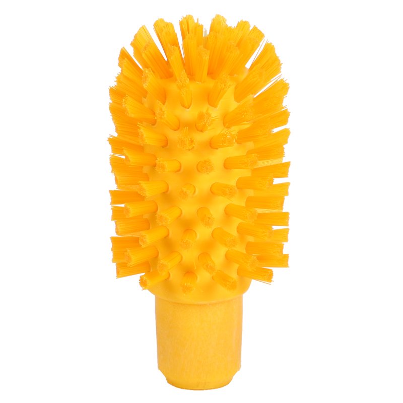Tube brush (for threaded handle) - medium/stiff PBT bristle, 70mmØ, yellow