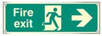 Fire exit right visual impact 5mm acrylic  photoluminescent sign