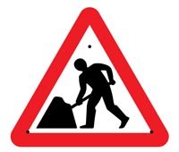 Road works, 750mm triangle Re-Flex Sign (3mm reflective polyprop